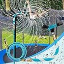 Trampoline Sprinkler for Kids Backyard Water Park Net Friendly WaterWhirl Outdoor Game Toys Adjustable Summer Toys Included Accessories Tool Exclusive Copyright (Blue)