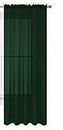 Luxury Discounts 1 PC Solid Rod Pocket Sheer Window Curtain Treatment Drape Voile Panel in Variety of Colors (54" X 95", Hunter Green)