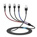 3M/10Ft Multi 4 in 1 USB Universal iPhone Charging Cable,Lightning2+Type C+Micro USB Long Nylon Braided Phone Charger Cord Connector Adapter for Cell Phone/Android/Apple/IOS/Samsung/LG/Huawei/XiaoMi