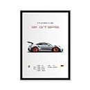 Coder Paradise Porsche Wall Poster Frames | 8x12 inch (A4 Size) | Hanging Wall Artwork Frames For Home Bedroom, Living Room and Walls Aesthetics | Framed Artworks