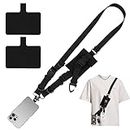 Vspek Phone Lanyard, Adjustable Polyester Chain Holders with hanging bags and 2 Durable Patches, Neck Strap and Wrist Tether Key Chain Holder, Universal for Phone Case Anchor Fit All Smartphones