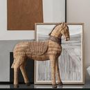 Imitation Rattan Horse Statue Sculpture Art Crafts Handicraft Resin Ornaments