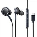 Original Wired Earbuds with USB-C Connector, in-Ear Earphones w/Microphone - Headphones for iPhone 15, iPad Mini, Galaxy, Android, and More with USB-C Connector (USB-C Headphones) - Black