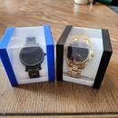 Michael Kors smart watchs womens Lot Of 2 Black And Gold Tones 