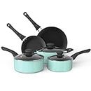 Aluminum Alloy Non-Stick Cookware Set, Pots and Pans - 8-Piece Set (Turquoise)