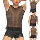 Camicie Senza Maniche Accessori Uomo Filato Rete da Pesca Abbigliamento Moda Uomo