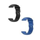 2 Pack Breathable Sport Bands Compatible with Moto 360 2nd Gen 46mm Watch Band Men Women, 22mm Waterproof Silicone Replacement Strap Wristbands for Moto 360 2nd Gen 46mm Smart Watch (Black+Blue)
