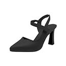 Womens Strappy Slip On,Shoes for Women Party Pointed Toe Buckle Platform Wedding Stiletto High Heel Pumps Ankle Strap Dress Shoes,Black,36