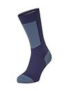 SEALSKINZ Unisex Waterproof Cold Weather Mid Length Sock with Hydrostop - Navy Blue/Red, Medium
