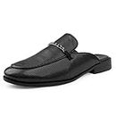 Bacca Bucci Mules Clogs Open Back Loafers for Men with Comfortable Memory Insoles | Party Ethnic Wear Shoes | Model Name: Morocco | Black