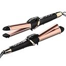 WIZCHARK 2 in 1 Hair Straightener and Curler, 1.25 Inch Flat Iron Curling Iron in One, 1 1/4 inch Ceramic Negative Ionic Hair Curler for Short Long Hair, Dual Voltage for Travel, Auto Shut-Off