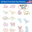 80pcs Cute Animals Paper Clips Coated Paper Clips Bookmark Office School Supplie