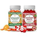 Lunakai Vitamin C and Women's Multivitamin Gummies Bundle - 300mg Organic, Non-GMO, Vegan Chewable Supplement - 100% Daily Value of 16 Essential Vitamins and Minerals Healthy Gummy - 30 Days Supply