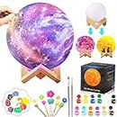 Paint Your Own Moon Lamp Kit, DIY Lava Lamp Night Light with Plastic Stand, Space Toys Night Light, Gifts for Teens Girls Boys, Art and Crafts Kit for kids Ages 3 4 5 6 7 8 9 10 11 12+