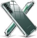 KIOMY Clear Case for Samsung Galaxy S22 5G Shockproof Bumper Protective Cover with Airbags Corners Hybrid Design Hard PC Back with Flexible TPU Frame