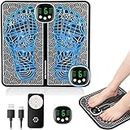Sakmot EMS Foot Massager, LCD Display with 8 Modes 19 Intensities, Foot Massagers for Pain Relief and Improve Circulation, Relax Your Foot with Rechargeable Feet Massager