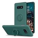 BENTOBEN Samsung Galaxy S10e Case, Slim Silicone Soft Rubber with 360° Ring Holder Kickstand Car Mount Supported Shockproof Bumper Protective Cases for Samsung Galaxy S10e 5.8" (2019), Midnight Green