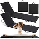 Drydiet 2 Pack Folding Gymnastics Mat Exercise Mat with Carrying Handles 6'x2' Tri Fold Tumbling Portable Gym Panel Mat waterproof Training mat Non Slip Bottom for Yoga Workout Home Adults Kids, Black