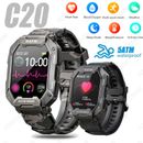 5ATM Men Tactical Military Smart Watch Heart Rate Fitness Wristwatch For Android