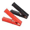 Fielect 2Pcs 100A Heavy-Duty Insulated Alligator Clips,Battery Crocodile Electrical Test Clamps,Battery Charger Clamp for Car Auto Vehicle Boat Red and Black