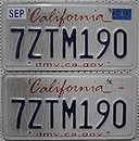 Kalifornien Kennzeichen Paar // License Plates Pair California // Nummernschilder USA - Metallschilder