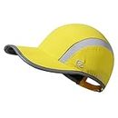 GADIEMKENSD Quick Dry Sports Hat Lightweight Breathable Soft Outdoor Run Cap (Folding Series, Yellow)