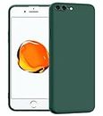 Amazon Brand - Solimo Back Case Cover for iPhone 7 Plus/iPhone 8 Plus | Compatible for iPhone 7 Plus/iPhone 8 Plus Back Case Cover | Liquid Silicon Case with Camera Protection | Green