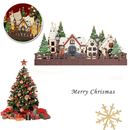 Christmas LED Light Wooden House Glowing Gift For Kids Christmas Decoration T5G6