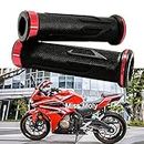 7/8" Puño de Motocicleta Manillar, Moto Manillar Aluminio para CBR Shadow Ninja GSXR YZF (Rojo)