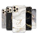 Personalised Phone Case Marble Name Silicone Cover Apple iPhone 14 15 13 12 11 7