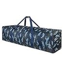 TOPDesign 1-Pack 46 Inch Extra Large Zippered Duffel Bag for Travel Camping Sports Equipment Storage, Waterproof Foldable Luggage Bag with Padded Handles (Camouflage Blue)