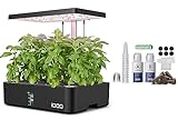iDOO Hydroponics Growing System Kit 12Pods, Indoor Garden with LED Grow Light, Gifts for Mom Women, Built-in Fan, Auto-Timer, Adjustable Height Up to 11.3" for Home, Office Plants