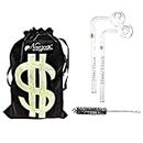 Newzenx Glass Oil Burner Pipe 6 Inch Bubbler with Velvet Pouch and Pipe Cleaner