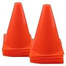 Mirepty 7 Inch Plastic Traffic Cones Sport Training Agility Marker Cone for Soccer, Skating, Football, Basketball, Indoor and Outdoor Games (Orange, 12 Pack)
