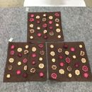Juego de 3 fundas de almohada de crochet para el hogar chocolate floral seda India 18 x 18 nuevas con etiquetas