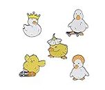 Cartoon Cute Animals Duck Enamel Brooch Crown Little Yellow Duck Skateboard Fun Alloy Brooch Badge Clothes Accessories Jewelry bag decoration badge