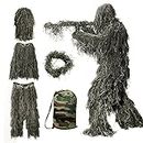 Ghillie Suit for Men, 5 in 1 Ghillie Suit Superior Camo Hunting Clothes for Men/Kids/Youth Hunters, Military, Sniper Airsoft and Paintball