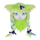 hbbhml Animal Head Mask Furry Cut Fursuit Cute Headgear with Braid Halloween Party Anime Style Cosplay Costume Props