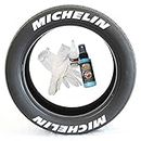 Tire Stickers - 'Michelin' - Tyre Lettering ADD-On Accessory - DIY, Easy with Free 2oz Bottle Touch-up Cleaner - (19"-21"/1.50" - 4 Decals)