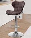 Redefine Tokyo Modern Hexa PU Leather Adjustable Swivel Bar Stools with Back, Set of 1, Suitable for Kitchen, Cafeteria, Dining,Pubs, Office,Shops (Brown)
