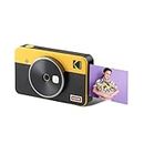 KODAK Mini Shot 2 Retro 4PASS 2-in-1 Instant Camera and Photo Printer (2.1x3.4 inches) + 8 Sheets, Yellow