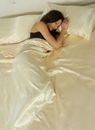 Completo matrimoniale in raso lenzuola letto sabbia set biancheria con federe
