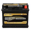 Weize Platinum AGM Battery BCI Group 47-12v 60ah H5 Size 47 Automotive Battery, 100RC, 680CCA, 36 Months Warranty
