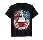 Vintage Tattoo Pin-Up American Flag - Moody and Seductive Maglietta
