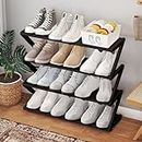 Generic 4 Tier Stainless Steel Shoe Rack Organizer, Space Saving Shoes Organizer, Standing Shoes Rack with Sturdy Frame for Closet Entryway Bedroom, Easy to Install Lightning Deals Of Today