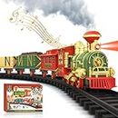 MGparty Christmas Train Set, Train Sets for Under/Around The Tree, Electric Train Toys with Lights, Sound, Locomotive, Cargo Car, for 3 4 5 6 7 8 Year Old Kids