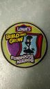 Lowe build and grow funhouse mirror badge patch