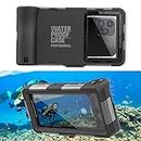 Professional [15m/50ft] Diving Phone Case for All Samsung Galaxy/Apple iPhone Series, Upgraded Waterproof Cell Phone Cover with Lanyard for Outdoor Surfing Swimming Snorkeling Photo Video (Black)