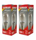 2x Eveready 15w Fridge / Appliance / Freezer Light Pygmy Bulb SES E14 240v Screw