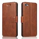 QLTYPRI Case for iPhone 6 Plus 6S Plus, Premium PU Leather Simple Wallet Case with Card Slots Kickstand Magnetic Closure Shockproof Flip Cover for iPhone 6 Plus 6S Plus - Brown